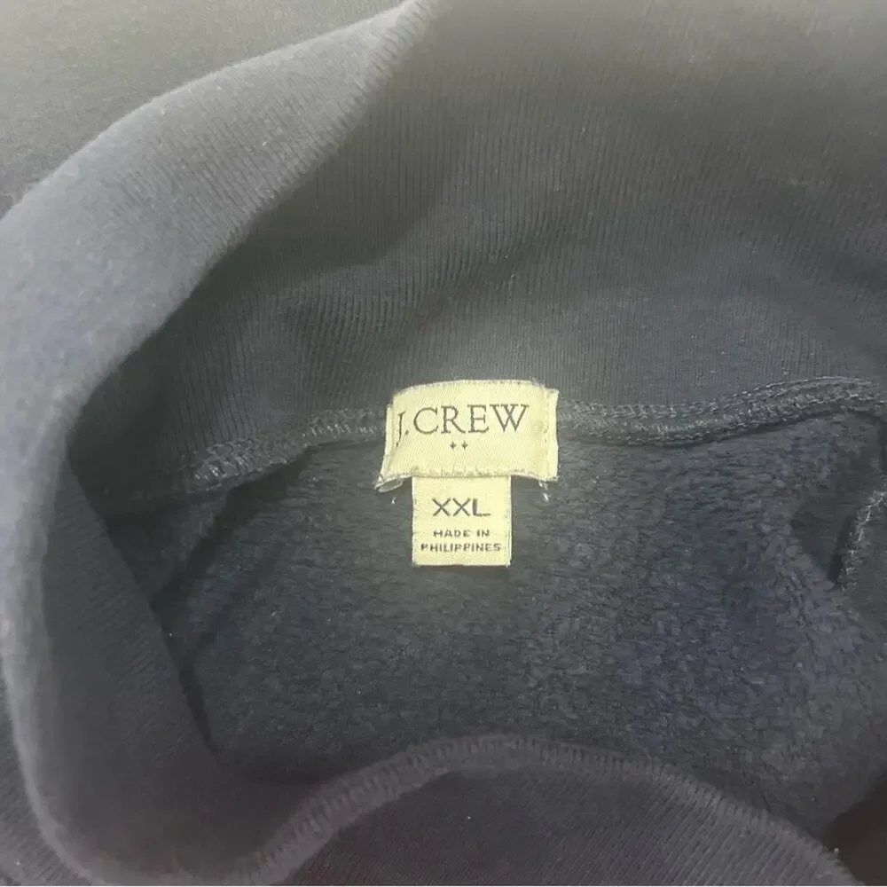 J. Crew Navy Blue Button Collar Women's Pullover Sweatshirt.